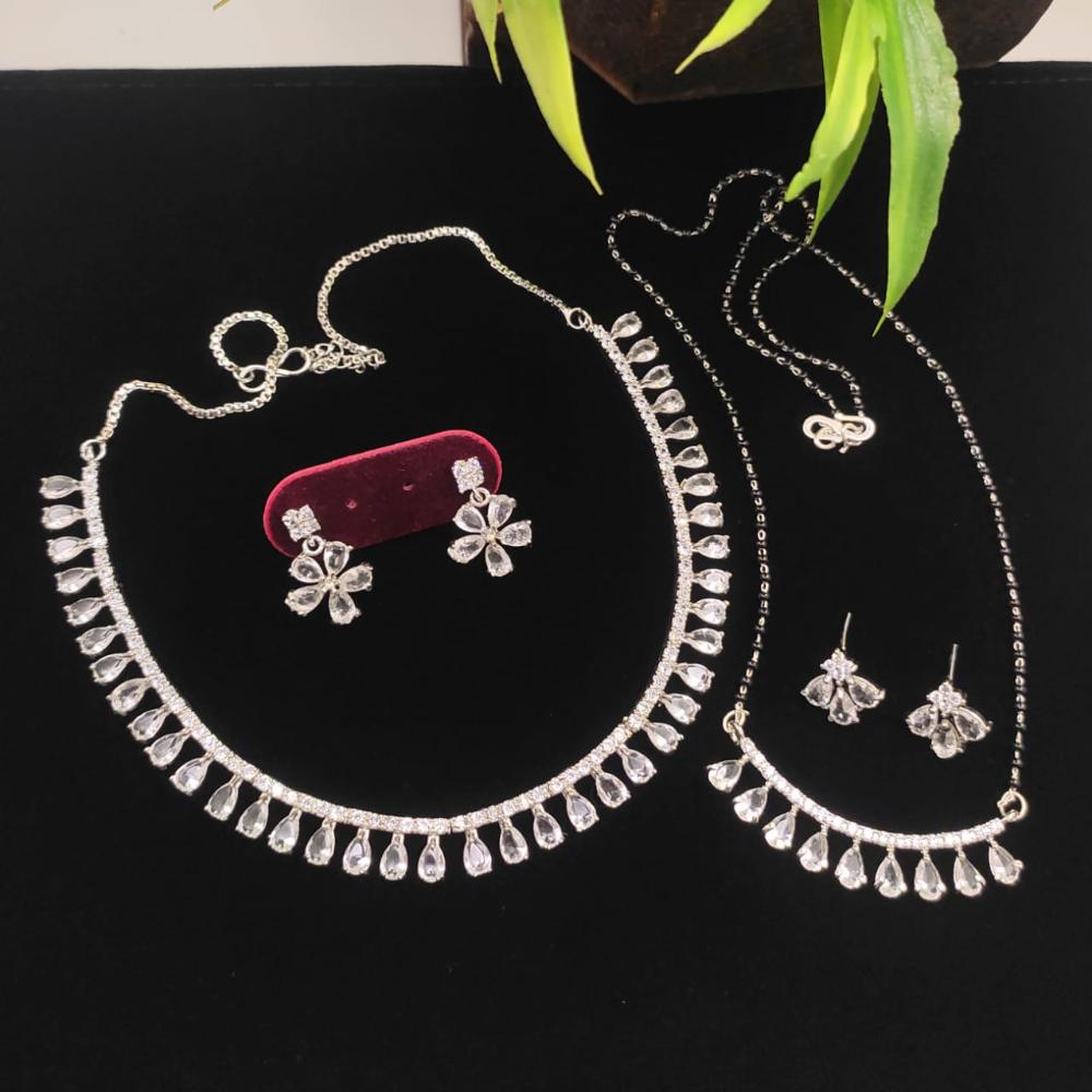 Manisha Jewellery Crystal Stone Necklace Combo Set