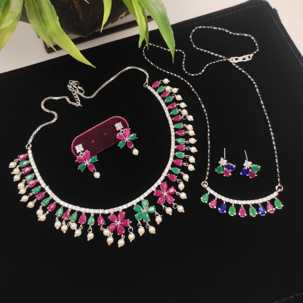 Manisha Jewellery Crystal Stone Necklace Combo Set