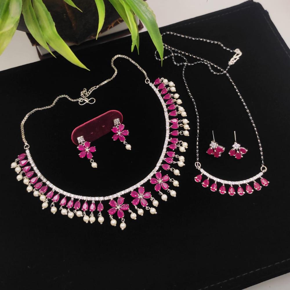 Manisha Jewellery Crystal Stone Necklace Combo Set