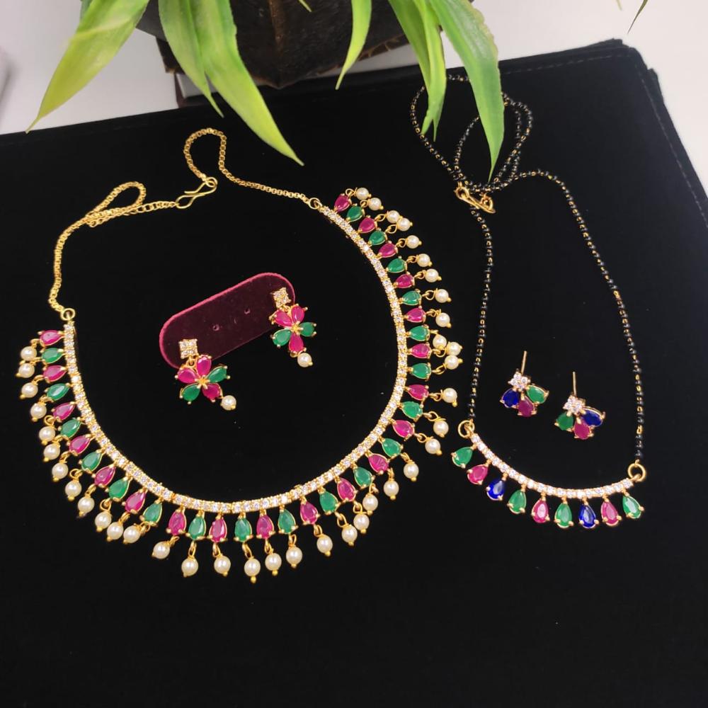 Manisha Jewellery Crystal Stone Necklace Combo Set