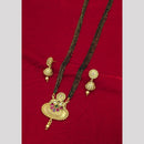 Manisha Jewellery Long Traditional Mangalsutra with Dual‑String Black Beads