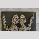 Manisha Jewellery Oxidized Floral Jhumki with Kan chain and Mini Bell Drops