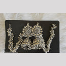 Manisha Jewellery Oxidized Floral Jhumki with Kan chain and Mini Bell Drops