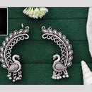 Manisha Jewellery Dancing Peacock Jhumkas Rhodium Finish Earrings
