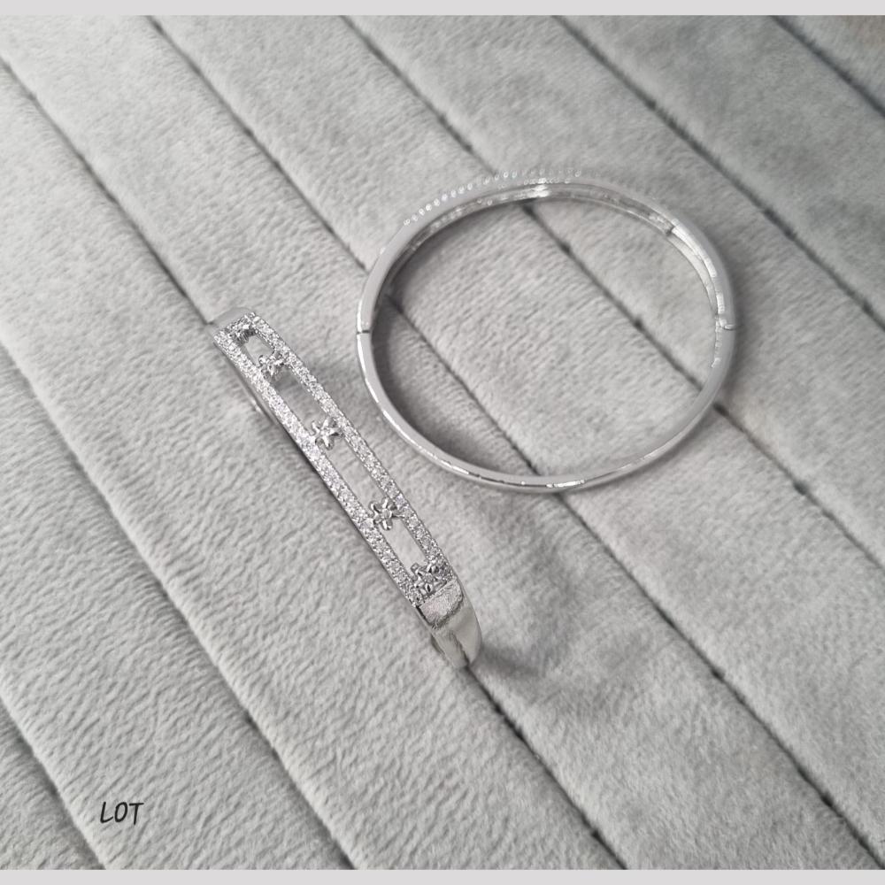 Manisha Jewellery Silver Glow Rhodium Kada (Single Piece Only)