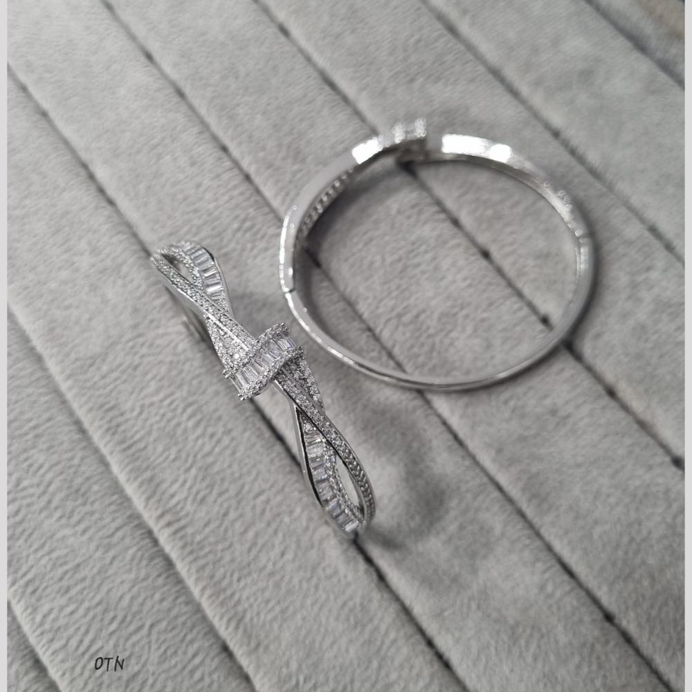 Manisha Jewellery Silver Glow Rhodium Kada (Single Piece Only)