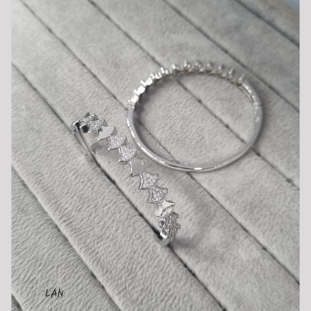 Manisha Jewellery Silver Glow Rhodium Kada (Single Piece Only)