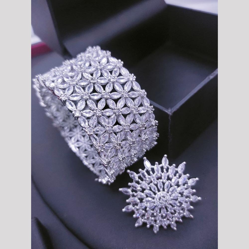 Manisha Jewellery Queen’s Shine American Diamond Kada with Ring