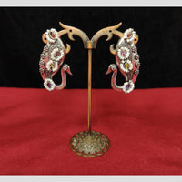 Manisha Jewellery Pota And Pearl Peacock Design Dangler Earrings