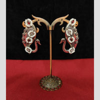 Manisha Jewellery Pota And Pearl Peacock Design Dangler Earrings