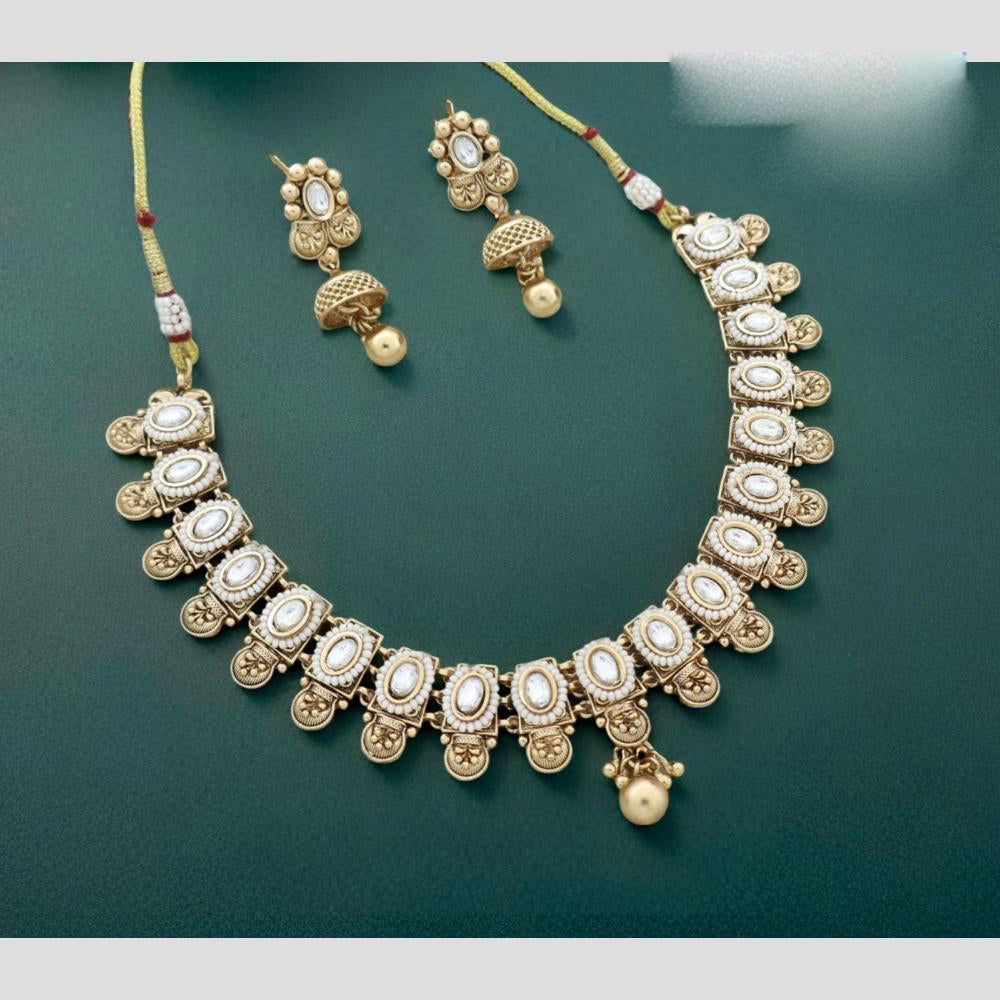 Manisha Jewellery  Grand Pota Stone And Pearl Necklace Set