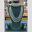 Manisha Jewellery American Diamond Royal Allure Emerald Layered Necklace Set