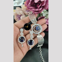 Manisha Jewellery American Diamond Earrings and Bracelet Set