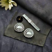 Manisha Jewellery American Diamond Earrings and Bracelet Set
