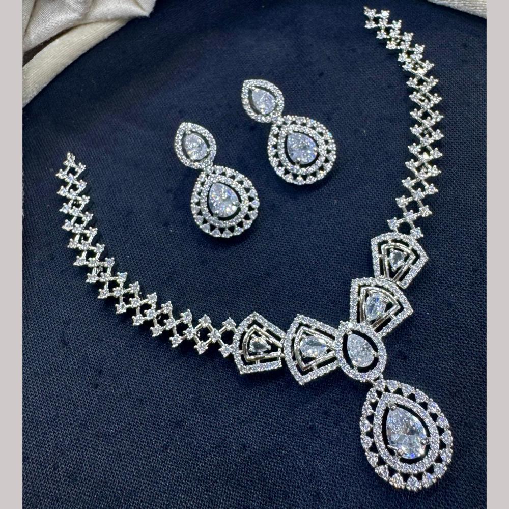 Manisha Jewellery American Diamond And Austrian Stone Necklace Set