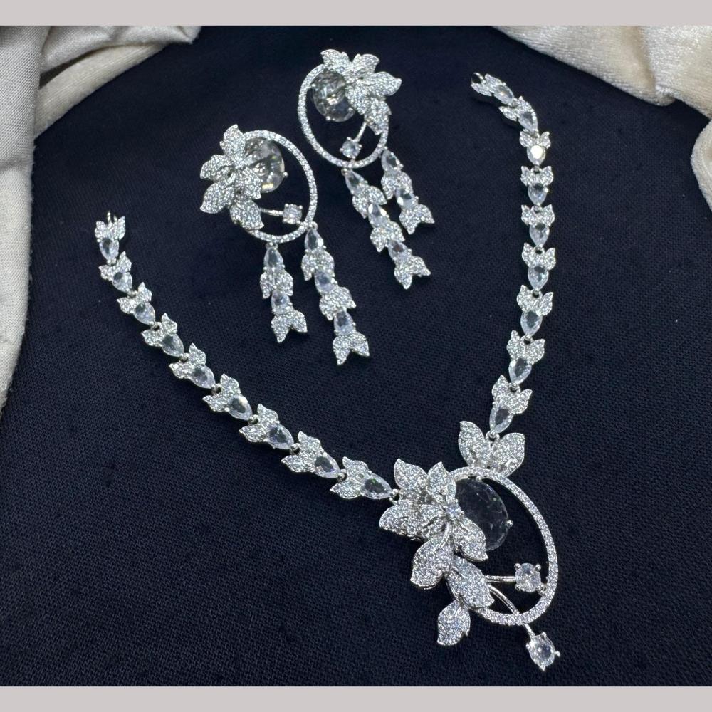 Manisha Jewellery American Diamond And Austrian Stone Necklace Set