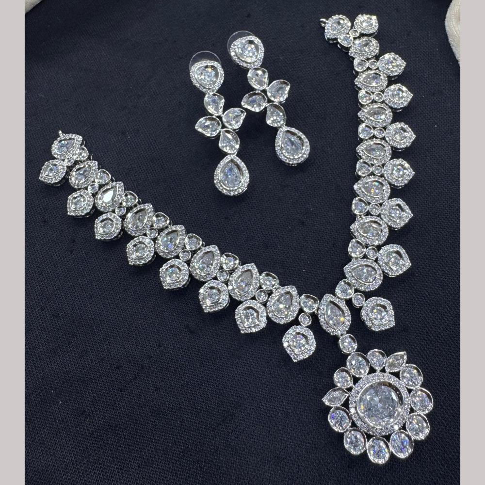 Manisha Jewellery American Diamond And Austrian Stone Necklace Set