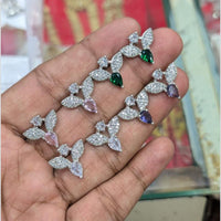 Manisha Jewellery Austrian Stone Elegant Leaf Design with Colored Drops