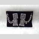 Manisha Jewellery Oxidized Rhodium Jhumka Earrings with Chain