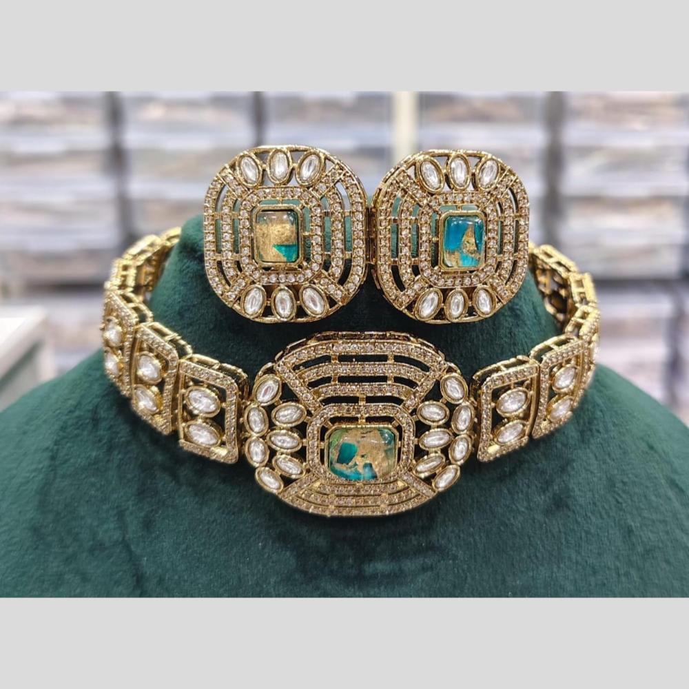 Manisha Jewellery Kundan Stone with Rudy Center Necklace Set
