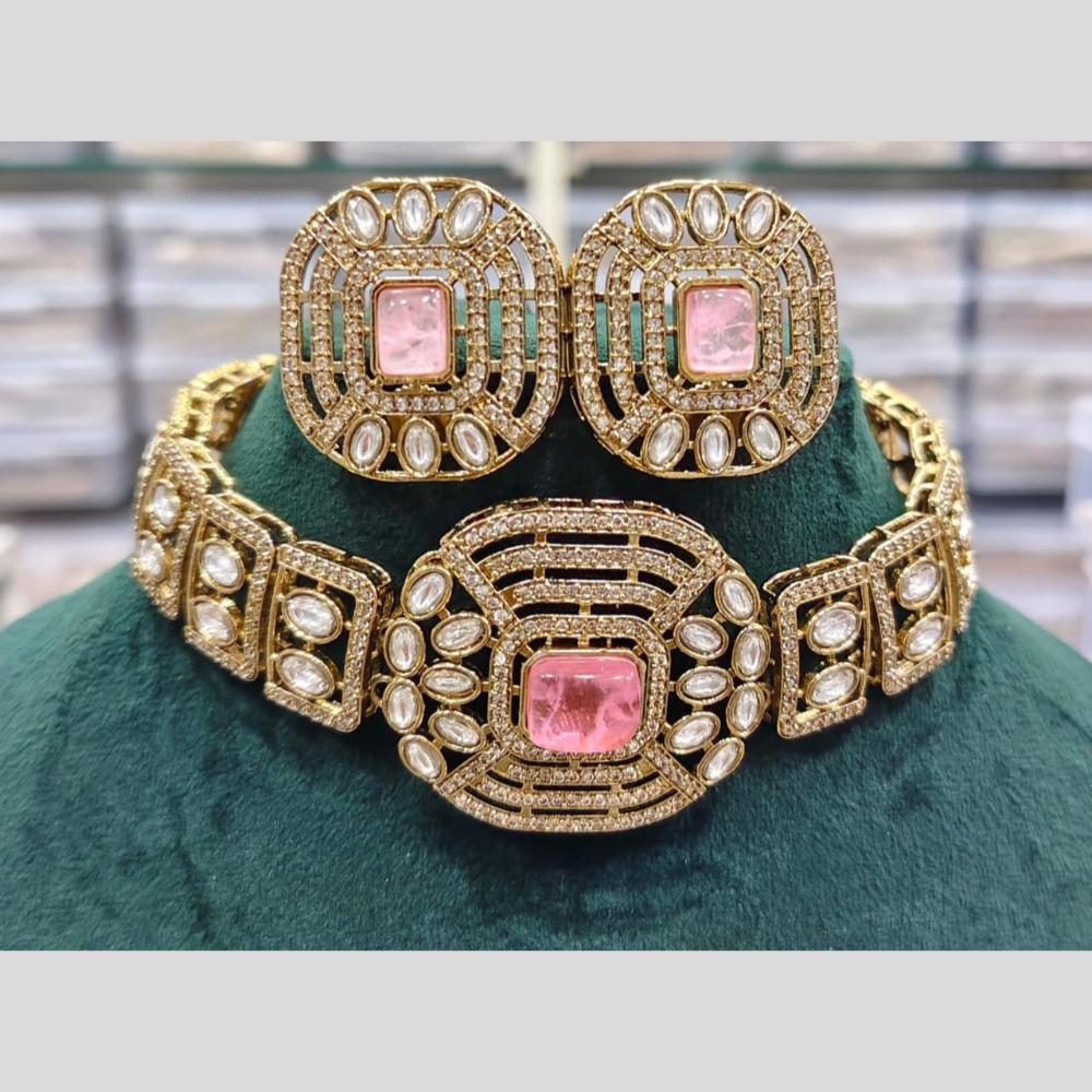 Manisha Jewellery Kundan Stone with Rudy Center Necklace Set