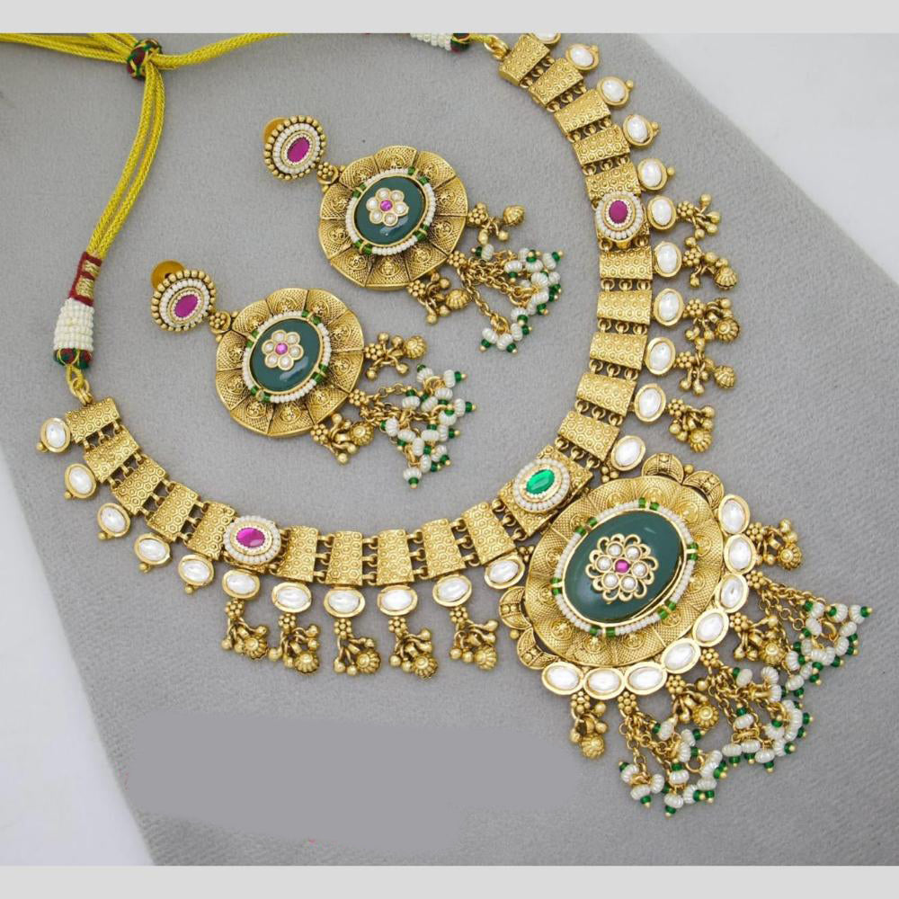 Manisha Jewellery Traditional Meenakari Necklace Set with Kundan and Pearls