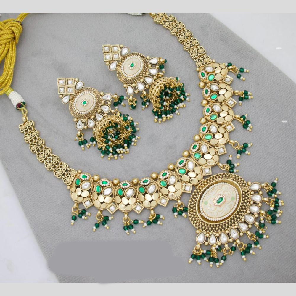 Manisha Jewellery Traditional Meenakari Necklace Set with Kundan and Pearls