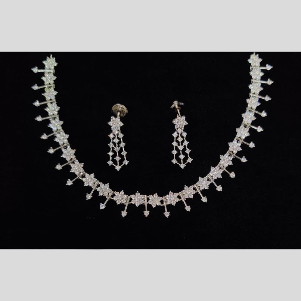 Manisha Jewellery Dazzling American Diamond  Necklace and Earrings