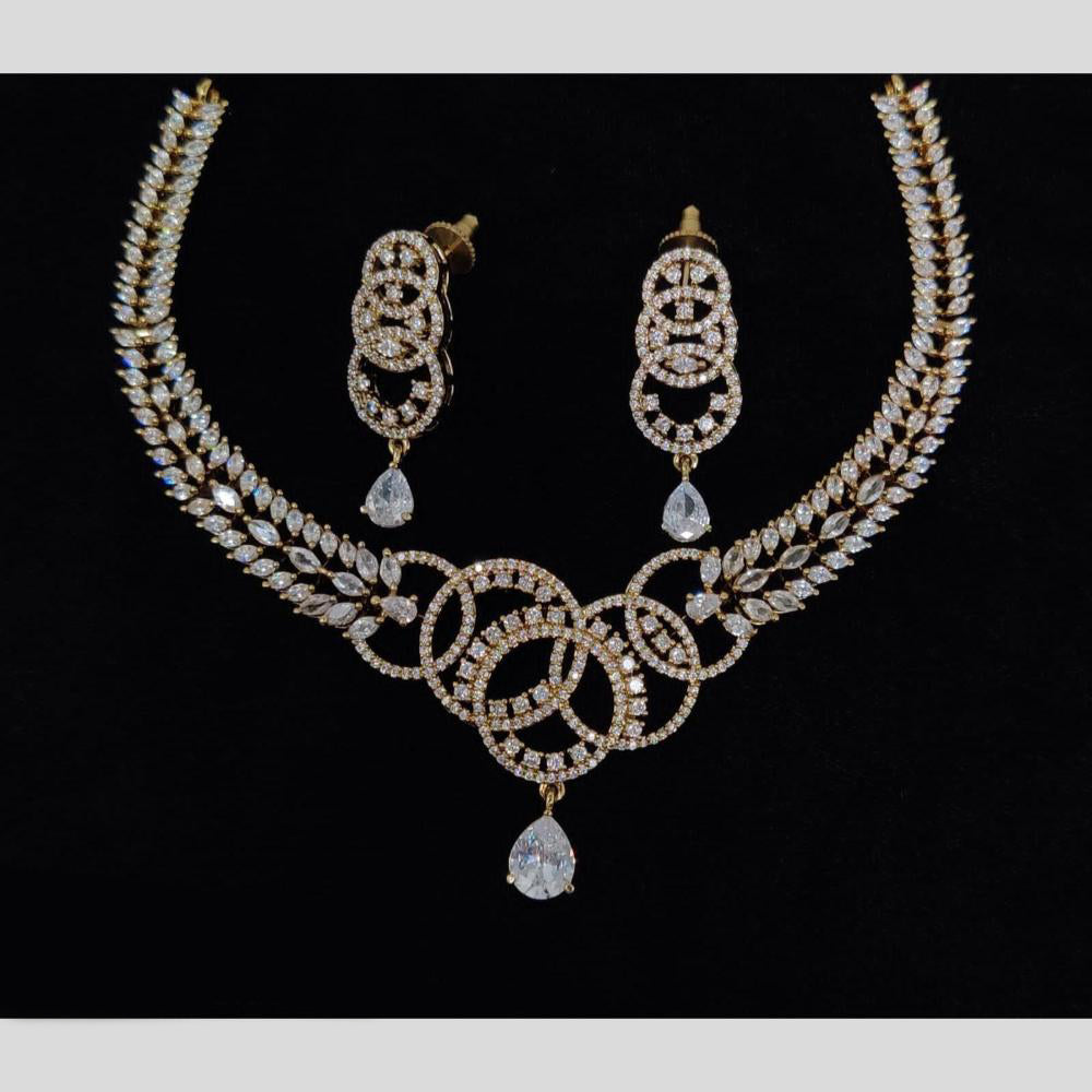 Manisha Jewellery Dazzling American Diamond  Necklace and Earrings