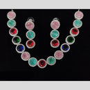 Manisha Jewellery Rainbow Bloom Designer AD Necklace Set