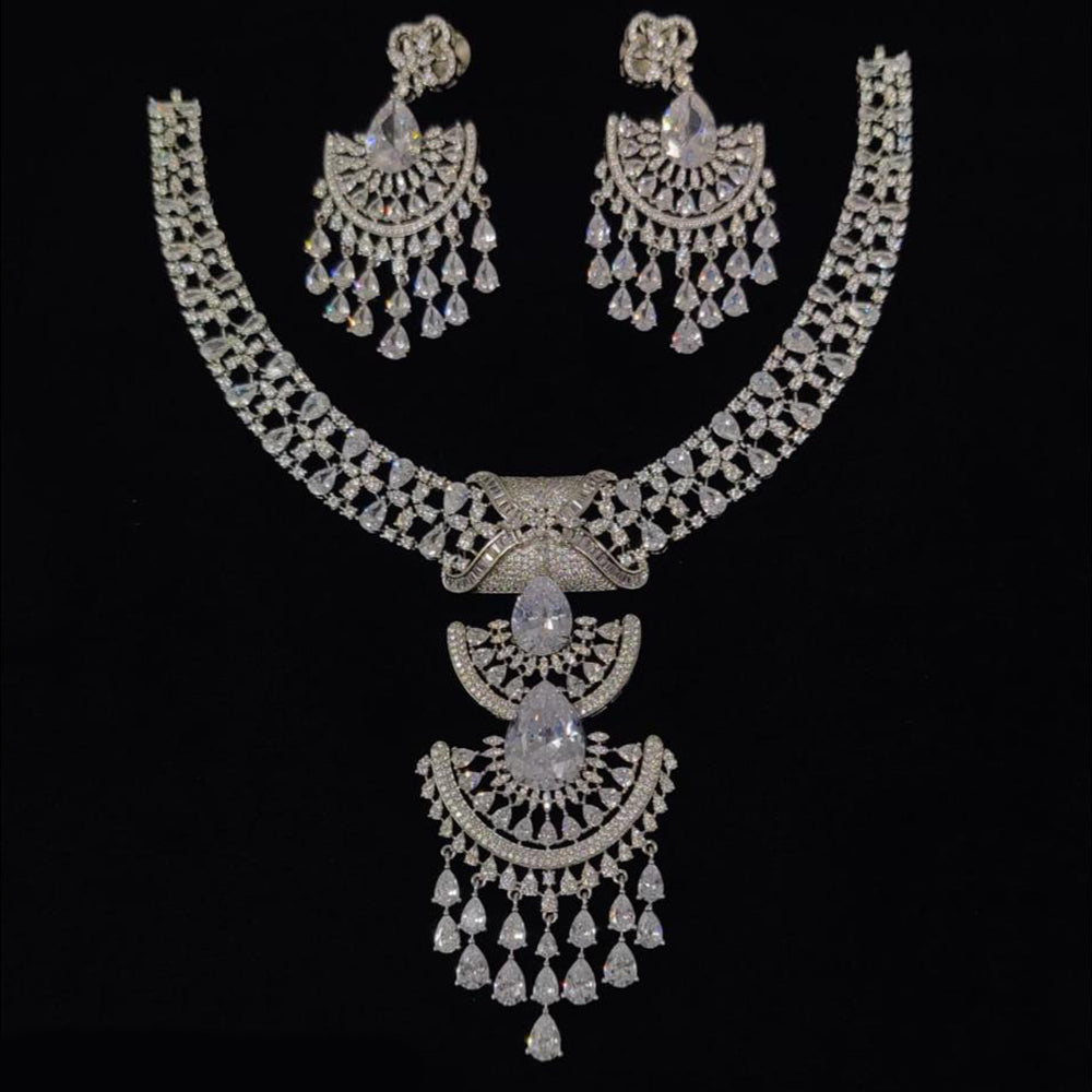 Manisha Jewellery Statement American Diamond Necklace Set