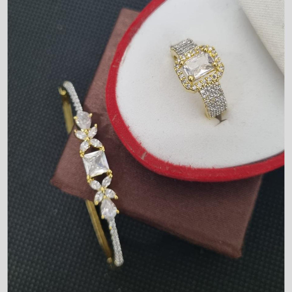 Manisha Jewellery American Diamond Ring and Bracelet Combo Set