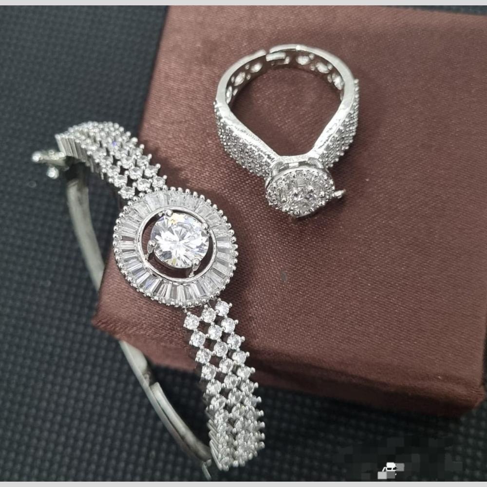 Manisha Jewellery Austrian Stone Ring and Bracelet Combo Set