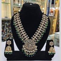 Manisha Jewellery Royal Gold Plated Kundan with Beads Necklace Set -Party Wear Jewellery