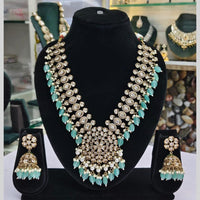 Manisha Jewellery Royal Gold Plated Kundan with Beads Necklace Set -Party Wear Jewellery