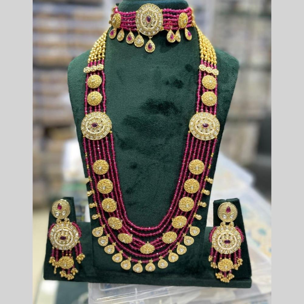 Manisha Jewellery Premium Designer Kundan with Pearl Double Necklace Set