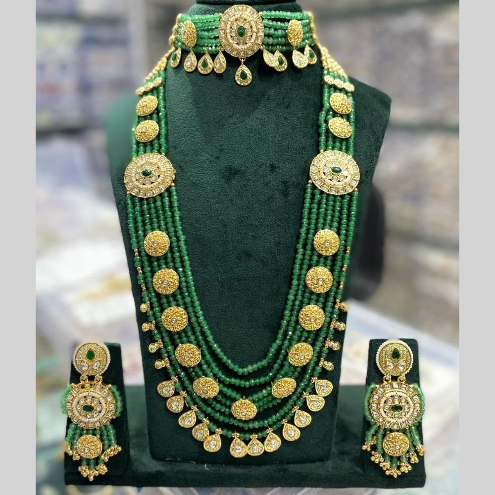Manisha Jewellery Premium Designer Kundan with Pearl Double Necklace Set