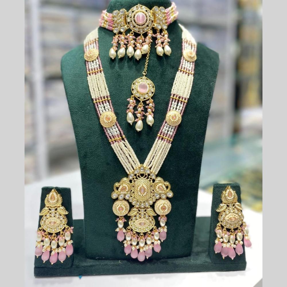 Manisha Jewellery Premium Designer Kundan With Beads Double Necklace Set