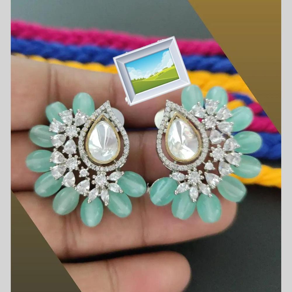 Manisha Jewellery Classic American Diamond Earrings With Beads