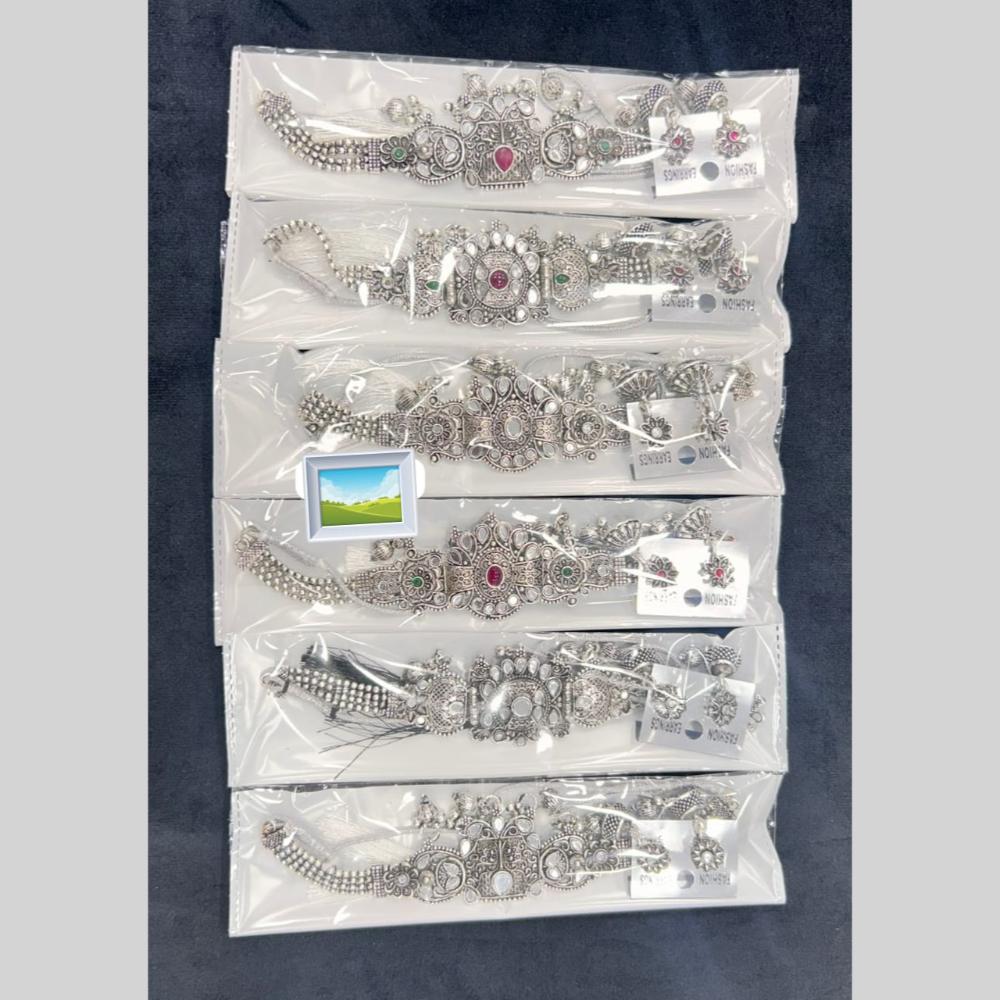 Manisha Jewellery Oxidised Plated Choker Necklace Set for Women