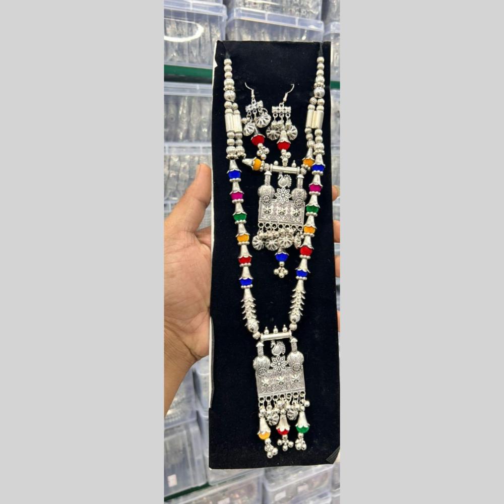 Manisha Jewellery Antique Oxidised Double Necklace Set for Navratri Dress