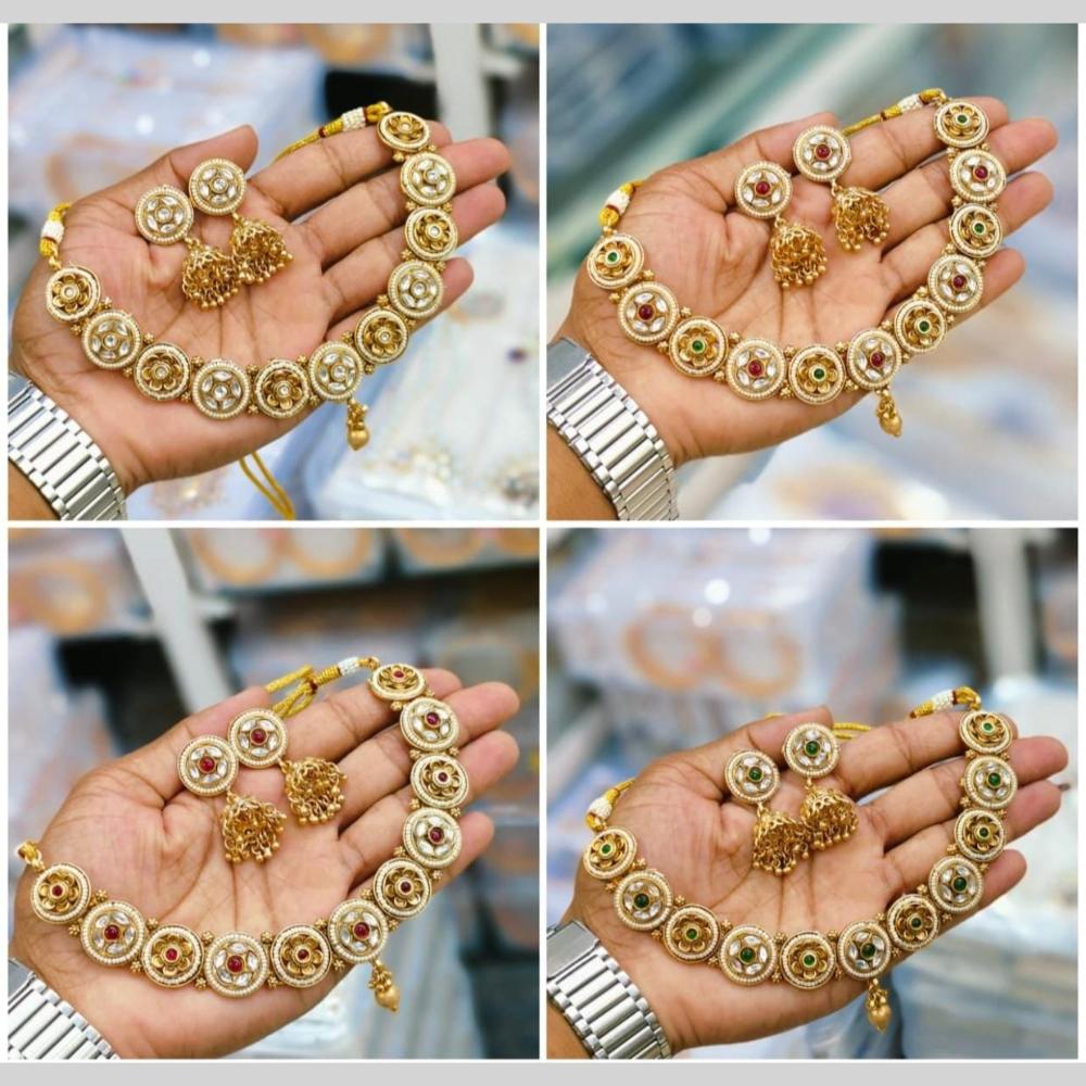 Manisha Jewellery Traditional Enthic pota and Kundan Necklace Set
