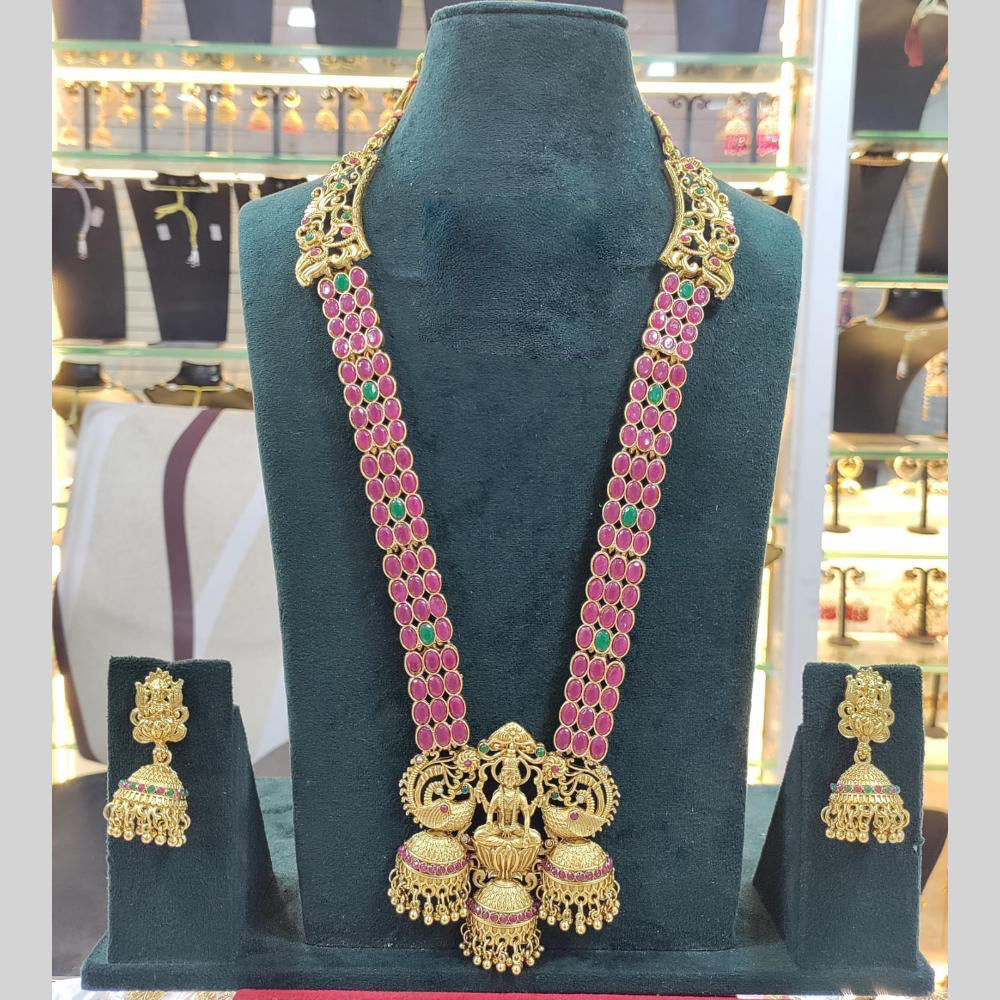 Manisha Jewellery Goddess Lakshmi Temple Long Necklace Set for Wedding