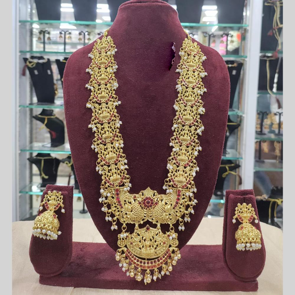 Manisha Jewellery Temple Necklace Set Long Lakshmi Design for Weddings & Pooja