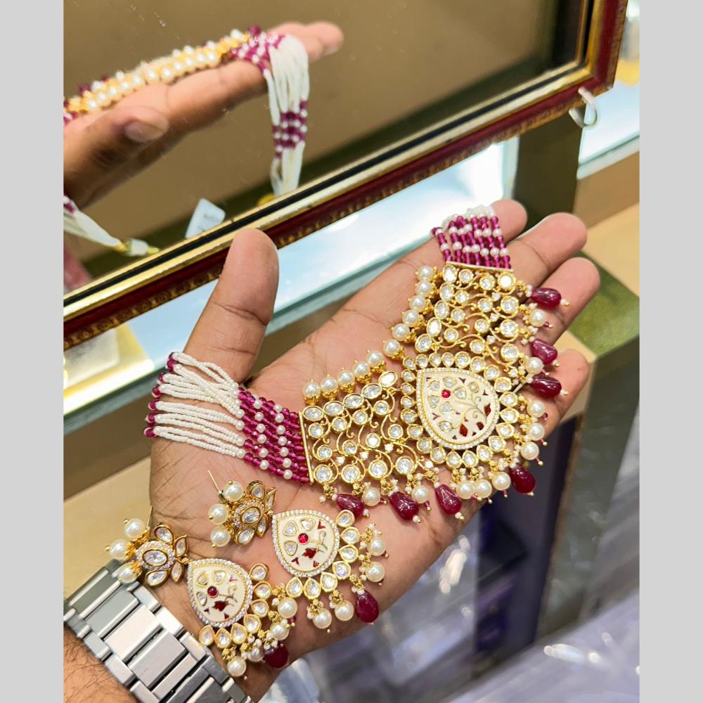 Manisha Premium Kundan Necklace Set with Matching Pearl Traditional Jewellery