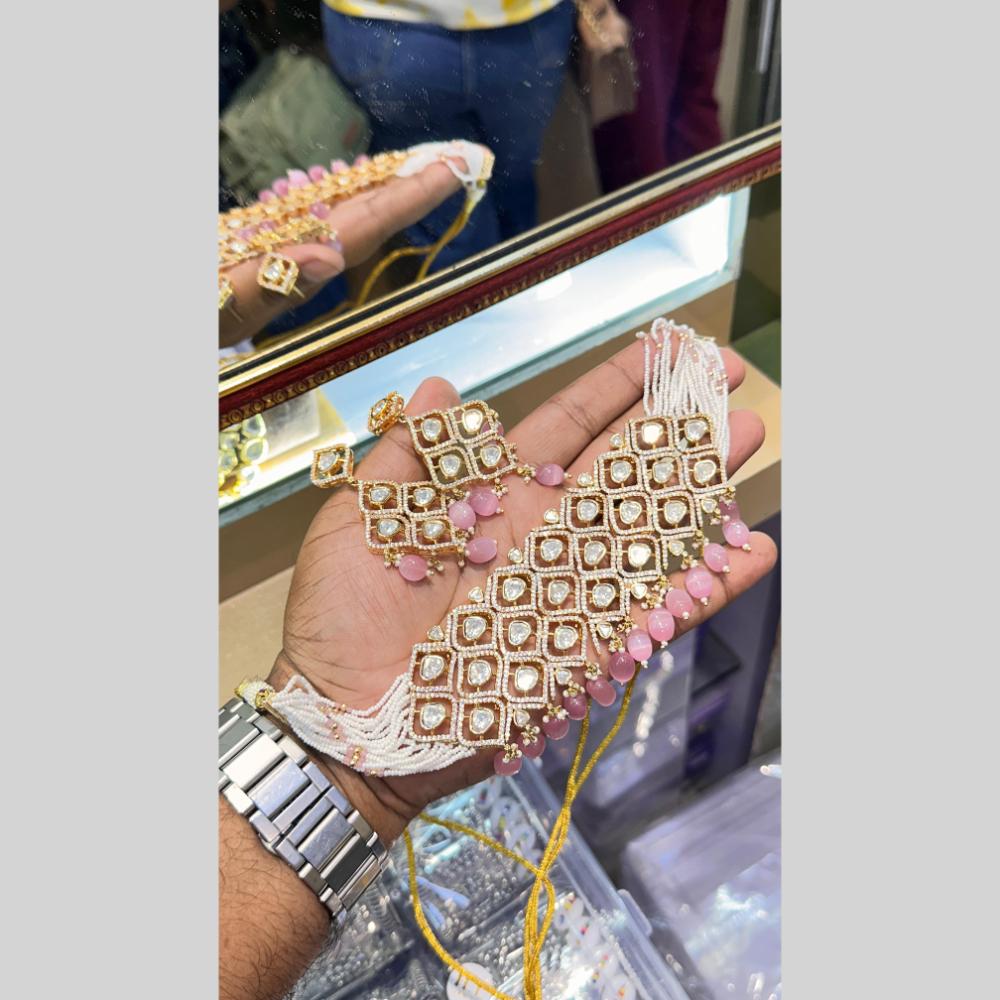 Manisha Jewellery Ethnic Kundan & Pearl Necklace Set Antique Finish Designer Jewellery