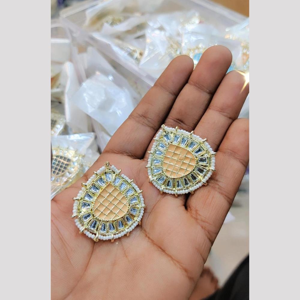 Manisha Jewellery Gold Plated Kundan Stone & Meenakari Stud Earrings