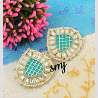 Manisha Jewellery Gold Plated Kundan Stone & Meenakari Stud Earrings