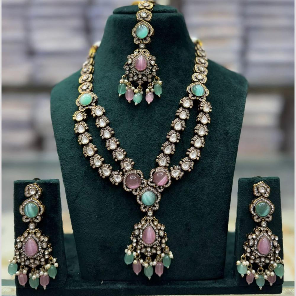 Manisha Jewellery Royal Glow Pota Stone And Pearl Necklace Set