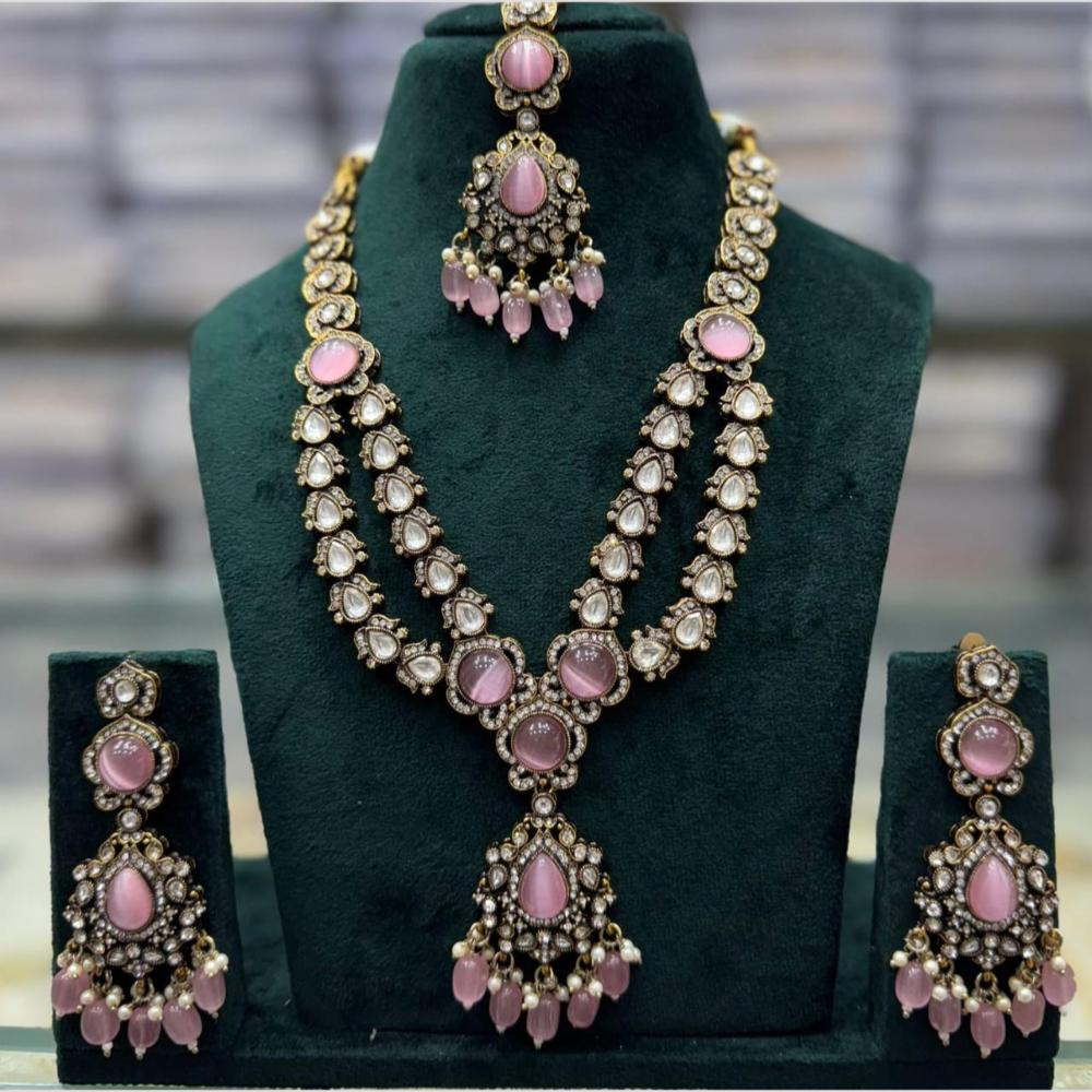 Manisha Jewellery Royal Glow Pota Stone And Pearl Necklace Set